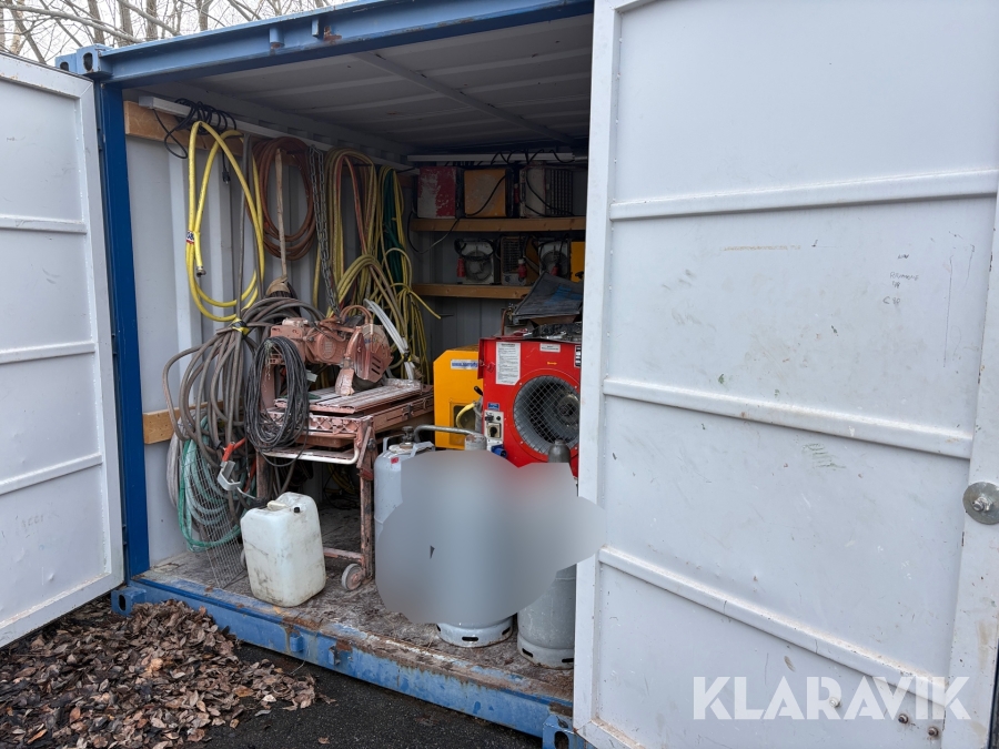 Container 10 fot med värmematerial för bygg