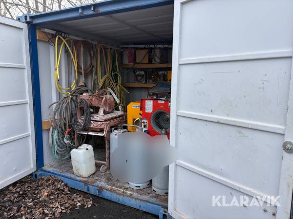 Container 10 fot med värmematerial för bygg