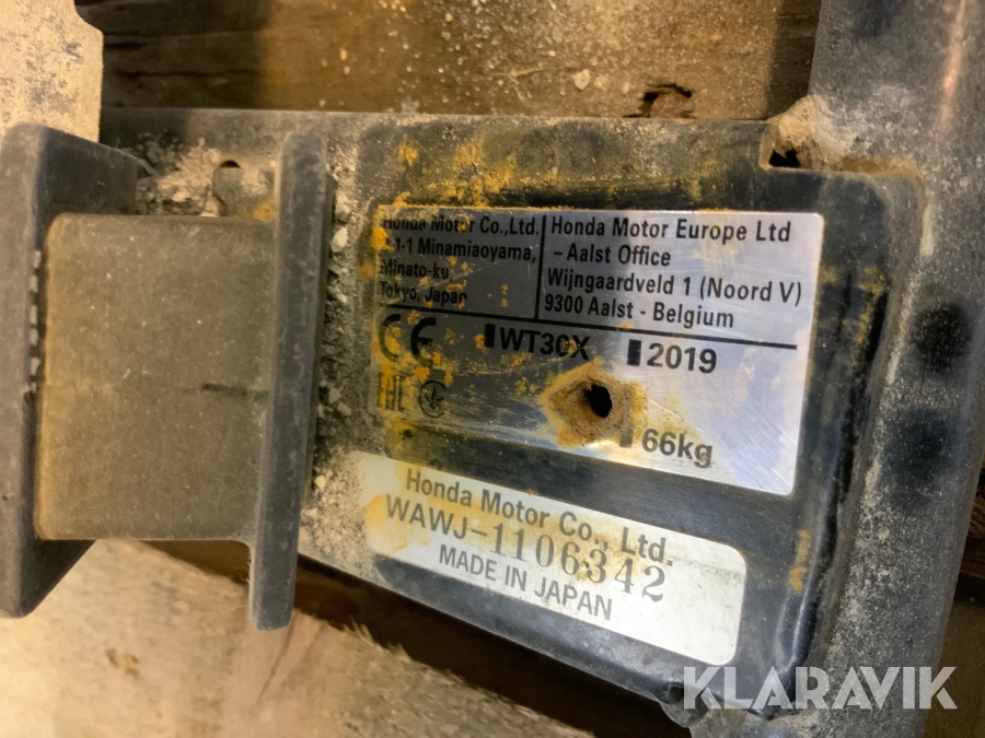 Vattenpump Honda Wt30x, Södertälje, Klaravik auktioner