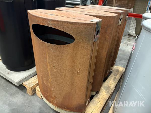 Soptunnor i cortenstål 4st