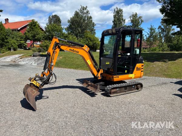 Grävmaskin Hanix H17D med tiltrotator
