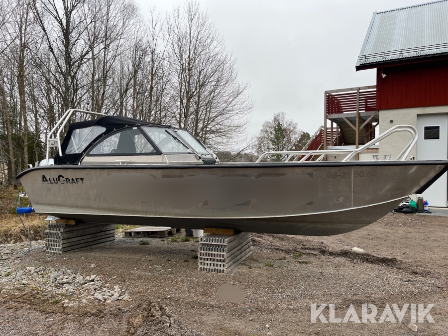 Arbetsbåt aluminiumbåt Alucraft 24 DP 225 hk honda motor