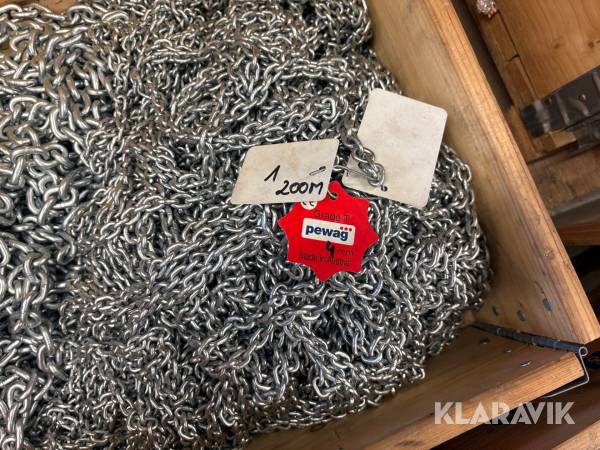 Telferkätting 4x12 mm Pewag Grade T 200 meter