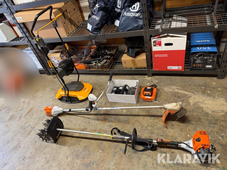 Kultivator, trimmer & gräsklippare Stihl & Stiga KM130/R & FSA 90 & Aero 132e 3 st