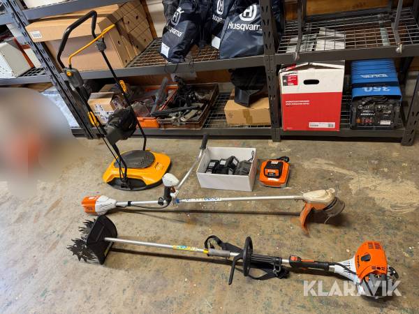 Kultivator, trimmer & gräsklippare Stihl & Stiga KM130/R & FSA 90 & Aero 132e 3 st