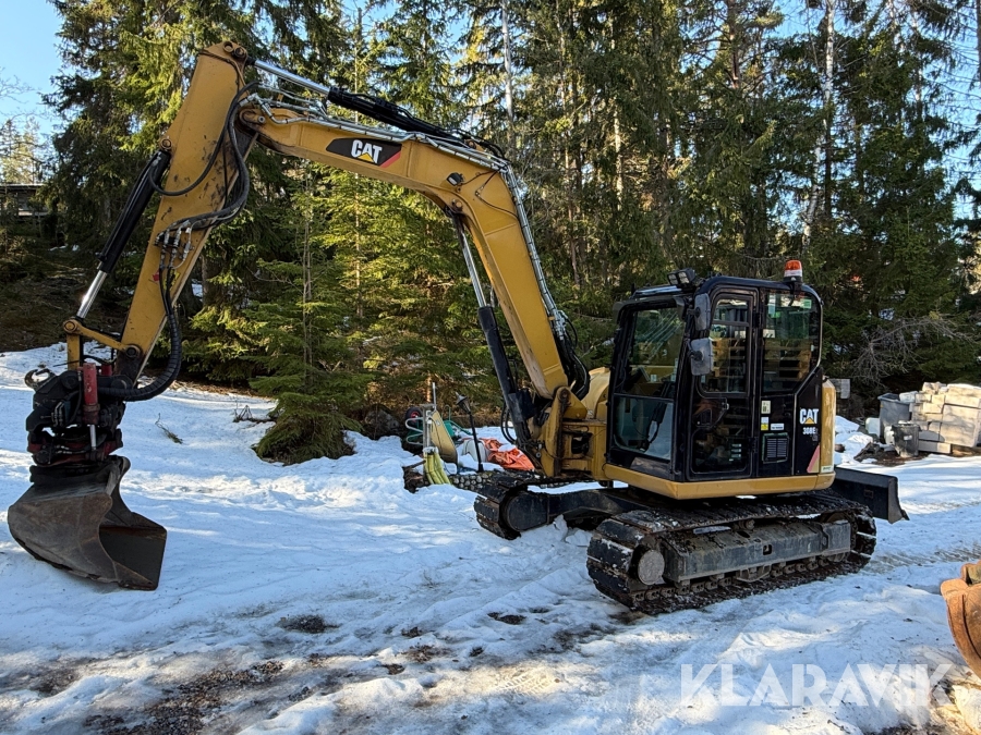Grävmaskin CAT 308E2 CR med 3 redskap
