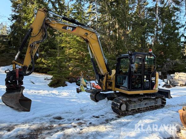 Grävmaskin CAT 308E2 CR med 3 redskap