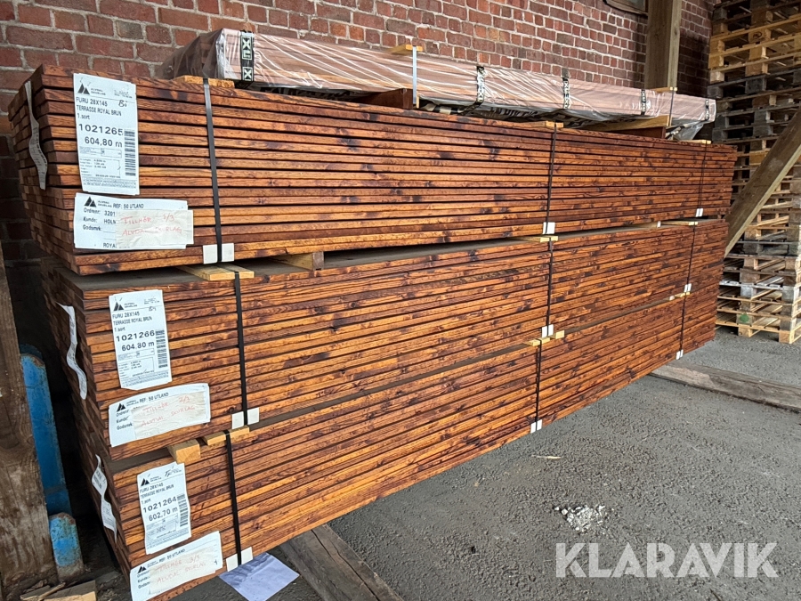 Linoljetrall furu–Terrasse Royal Brun 28x145mm 1800m
