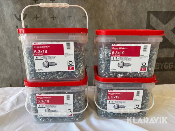 Byggplåtskruv Ejot 6,3x19 för lättbalk rostfritt C4