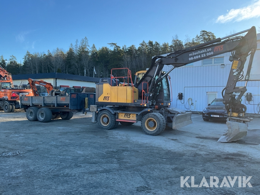 Grävmaskin Volvo EW160E gps/tilt/kärra/redskap