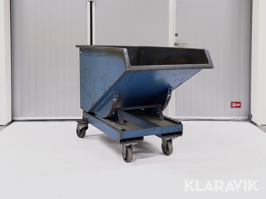 Tipp-/spåncontainer på hjul