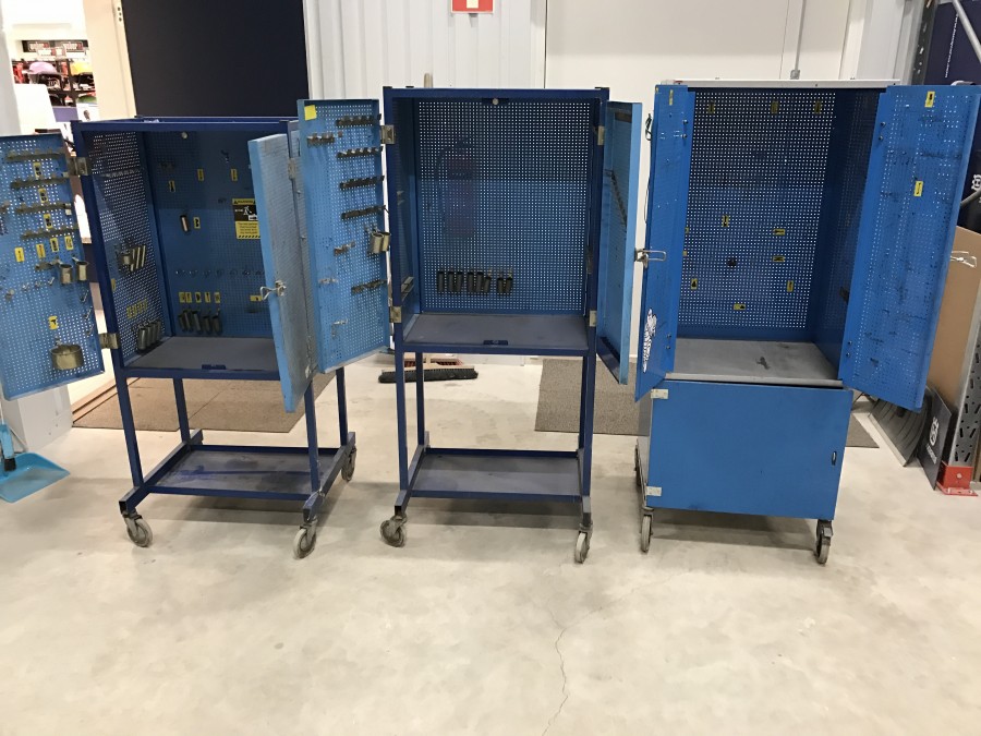 3 st Verktygsskåp på hjul