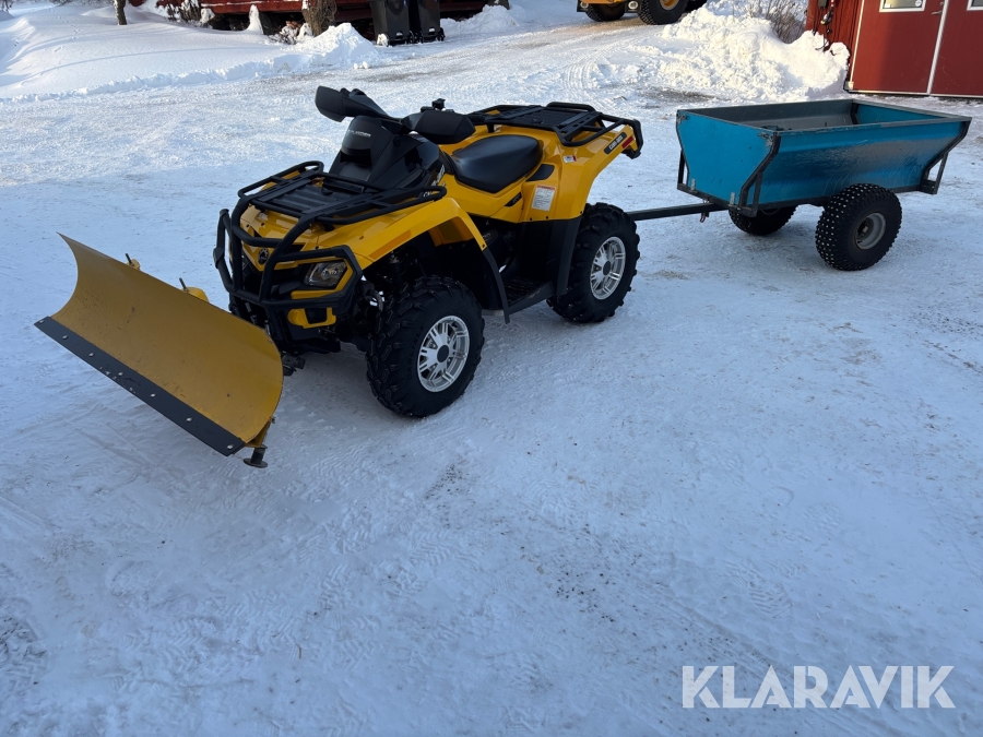 ATV Can-Am Outlander 500 XT med plog och kärra