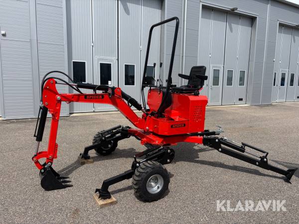 Grävmaskin för dragkrok Backhoe Spider 700 / 360 Gen 2 med motor och stödben