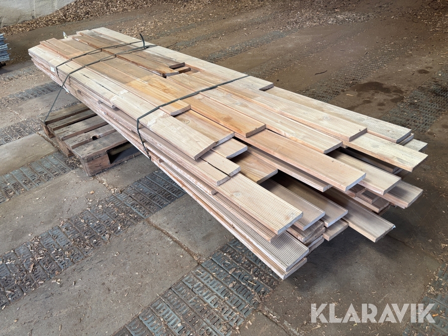 Teak-Trall 22x120 Rillad - Fallande längder