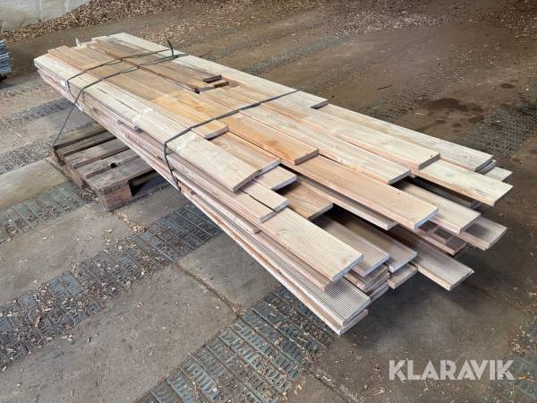 Teak-Trall 22x120 Rillad - Fallande längder