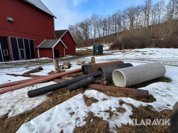 Parti med vägtrummor olika längder