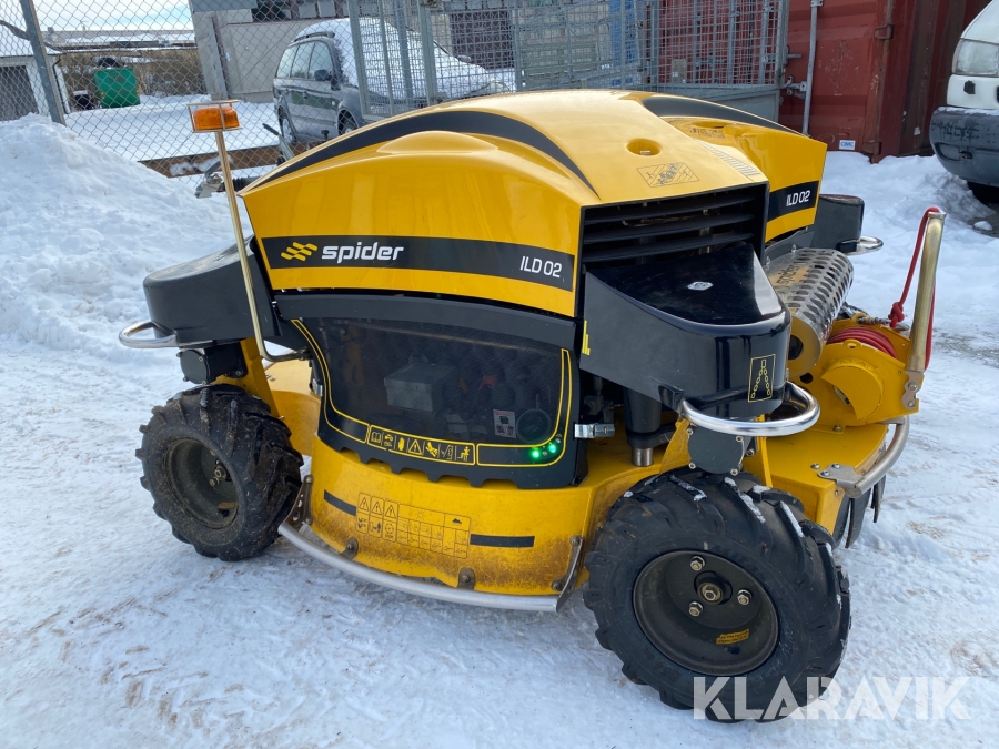 Radiostyrd släntklippare Sprider ILD02 med transportkärra