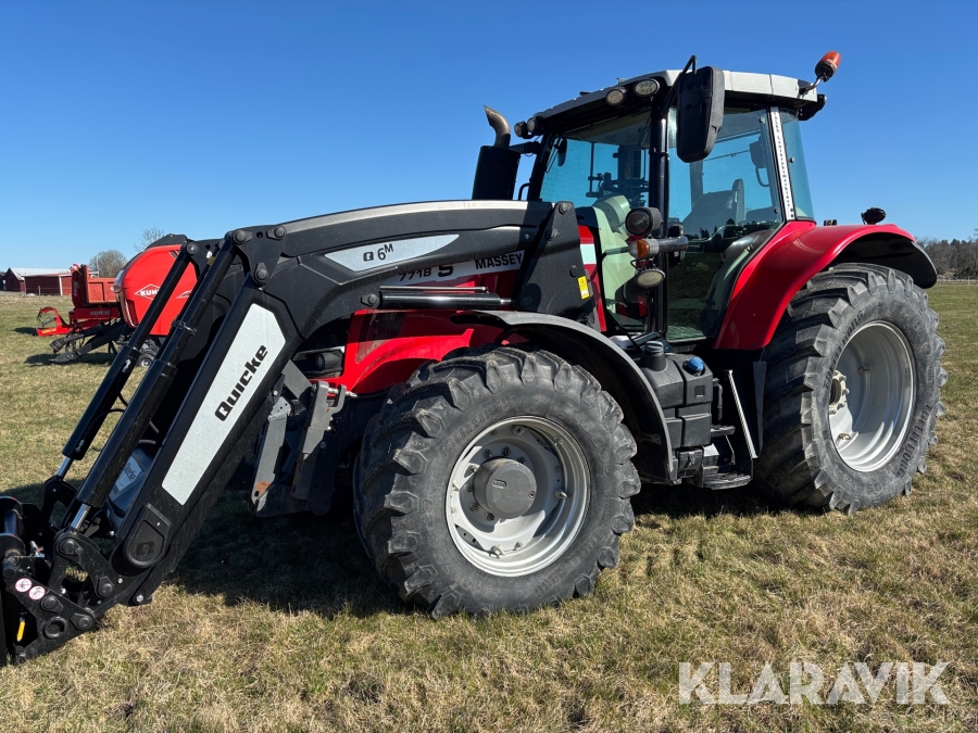 Traktor Massey Ferguson 7718S med GPS frontlyft och lastare