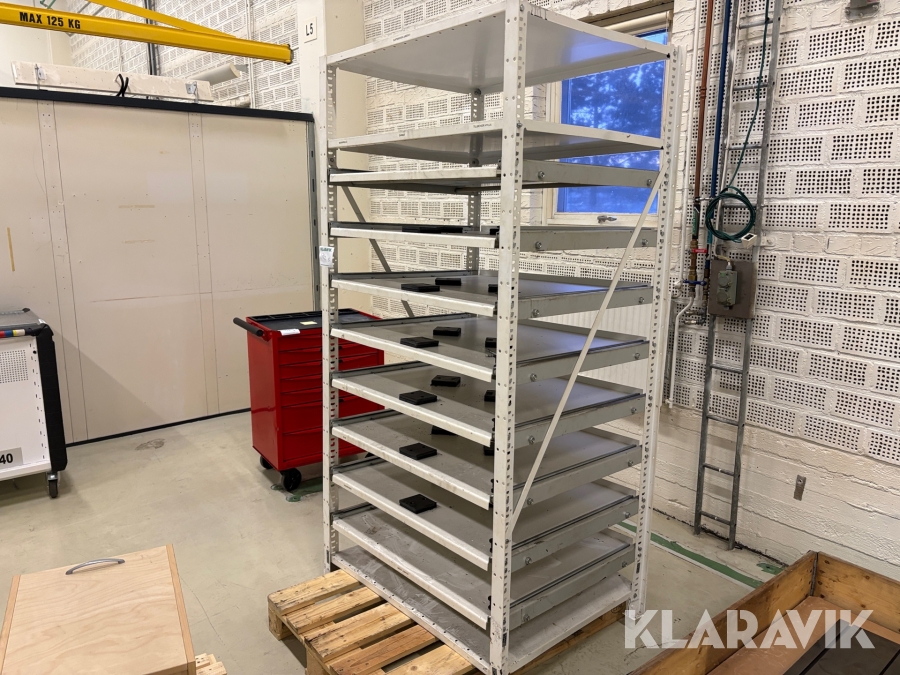 Hylla med utdragsenheter