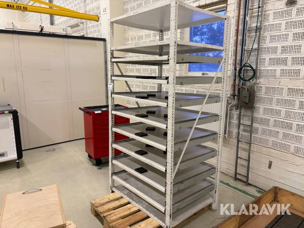 Hylla med utdragsenheter