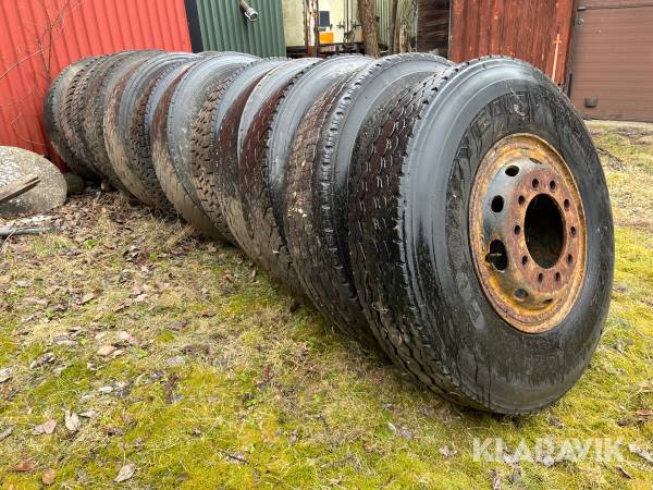 Lastbilsdäck med fälg 12st 11.00 R 20