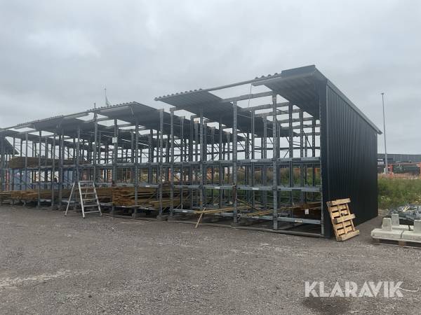 Rullfack för virkespaket 102 st fack ca 50 m för utomhusbruk