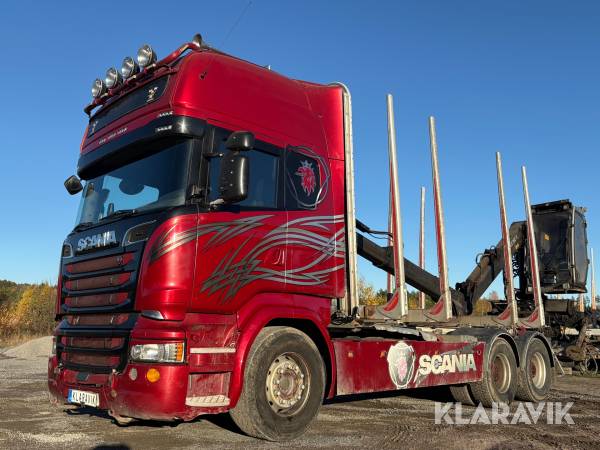 Timmerbil Scania R730 med kran