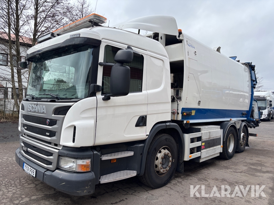 Sopbil fyrfack gasbil Scania P340 NTM Quattro
