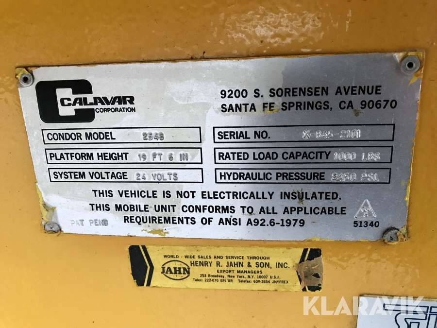Lift Calavar Condor 2548