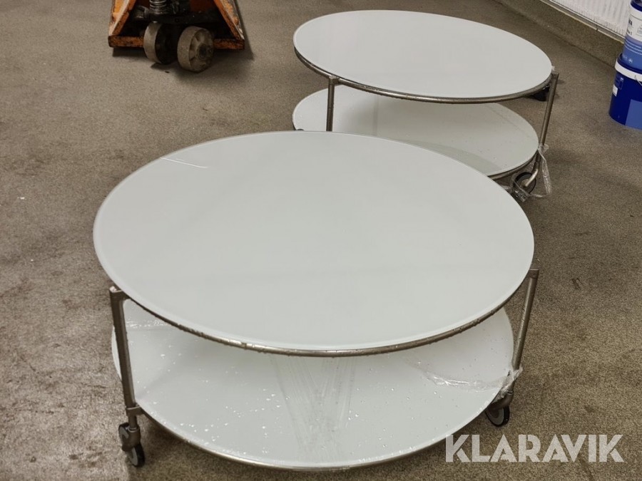 Runda bord med hjul 2 st