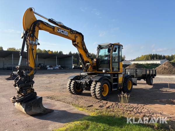 Hjulgrävare JCB Hydradig 110W med tippkärra och 3 redskap