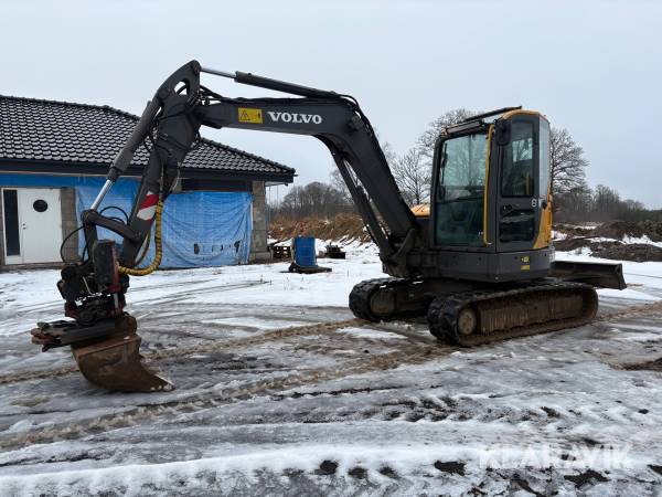 Grävmaskin Volvo ECR58D med tiltrotator och 6 st verktyg