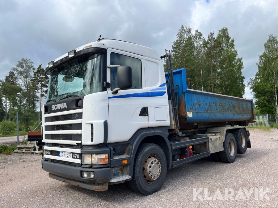 Lastväxlare Scania R124 G med lastväxlarflak
