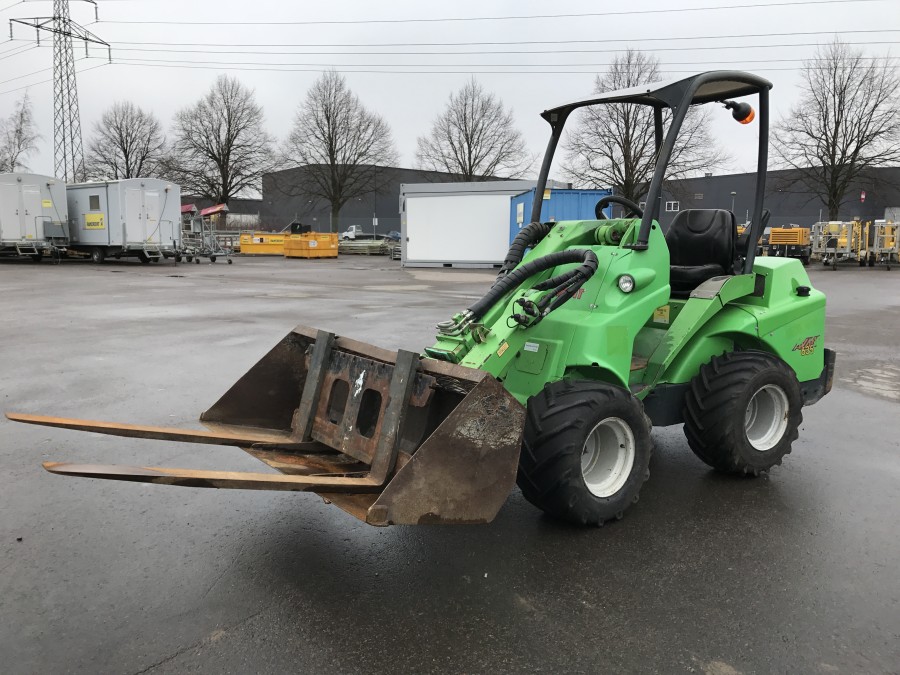 Mini Hjullastare med skopa och pallgafflar