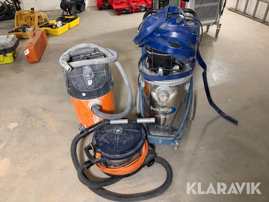 Grovdamsugare, våtstoftavskiljare och dammsugare Dustcontrol, Nilfisk