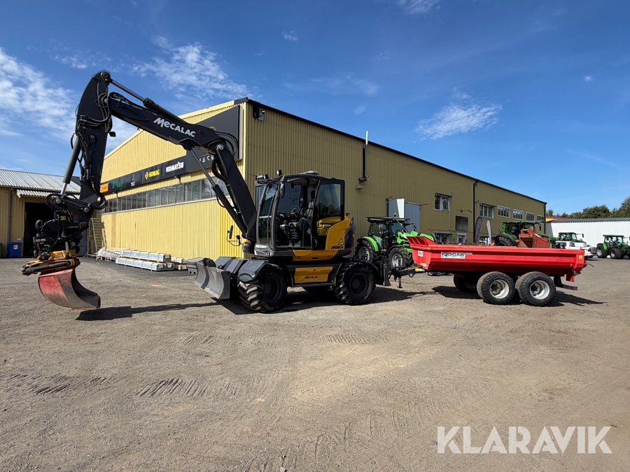 Hjulgrävare MeCalac 15MWR med Engcon EC219, EC-Oil och BIGAB dumpervagn