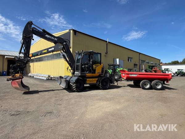Hjulgrävare MeCalac 15MWR med Engcon EC219, EC-Oil och BIGAB dumpervagn