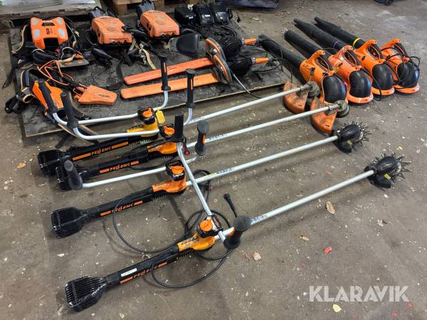 Parti med Pellenc röjsågar, lövblåsar, trimrar, häcksaxar, sekatör