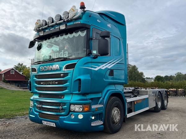 Lastväxlare Scania R500 6x2 med Hiab 24T vikbart torn