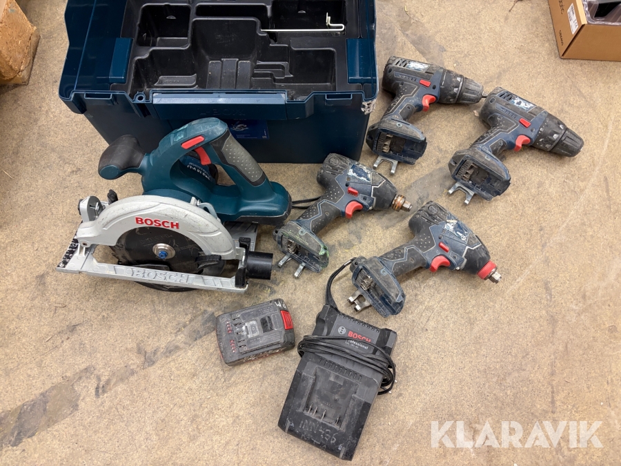 Cirkelsåg 1 st, Skruvdragare 2 st, Slagskruvdragare 2 st Bosch 