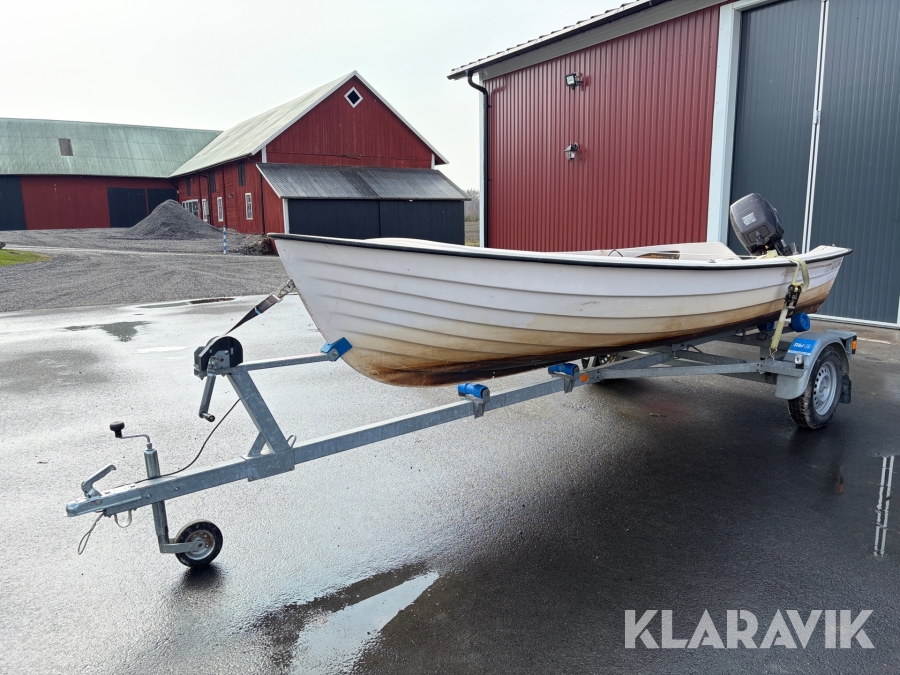 Roddbåt Ryds Triss 46 med 15 hk motor, ekolod och 80 trailer