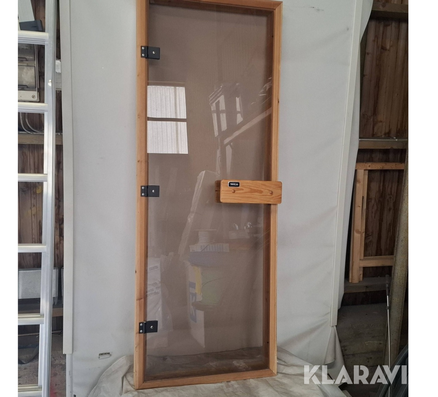 Bastudörr Tylö Helglas, rökfärgat