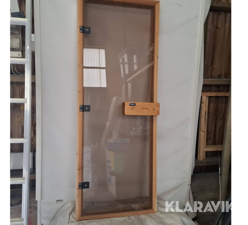 Bastudörr Tylö Helglas, rökfärgat