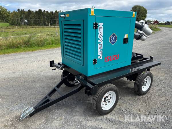 Vattenpump BC150-200-20 dieseldrivet på släpvagn