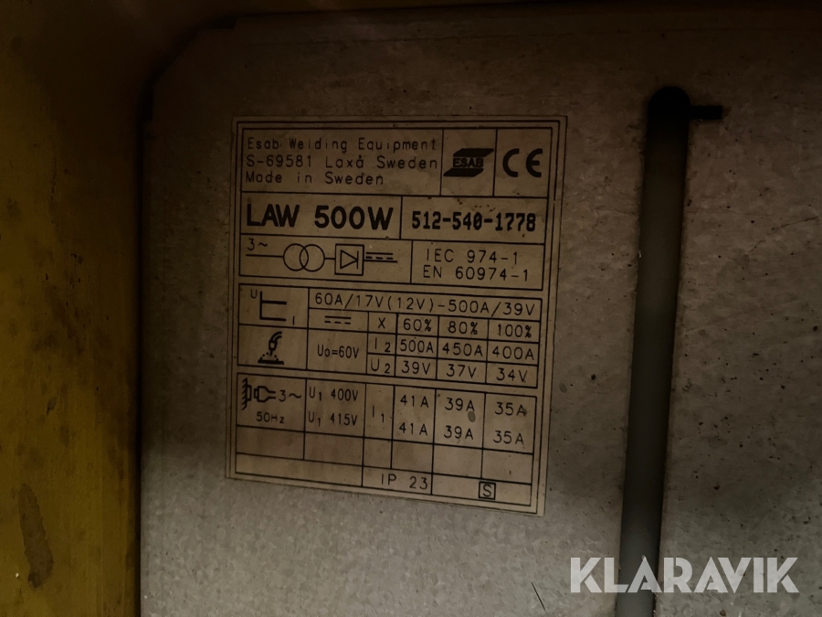 Mig-svets ESAB LAW 500W