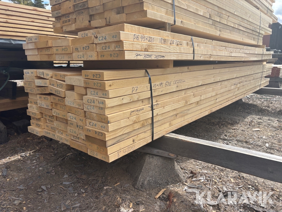 Virkespaket 45x195 4.8 m ca 250 lmp