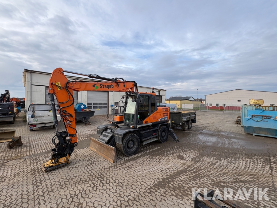 Hjulgrävmaskin Doosan DX 170w Med vagn och redskap
