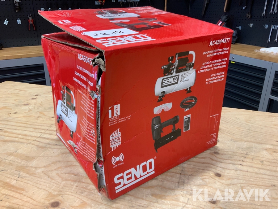 Kompressor med spikpistol Senco FIP18 & Low Noise AC4504