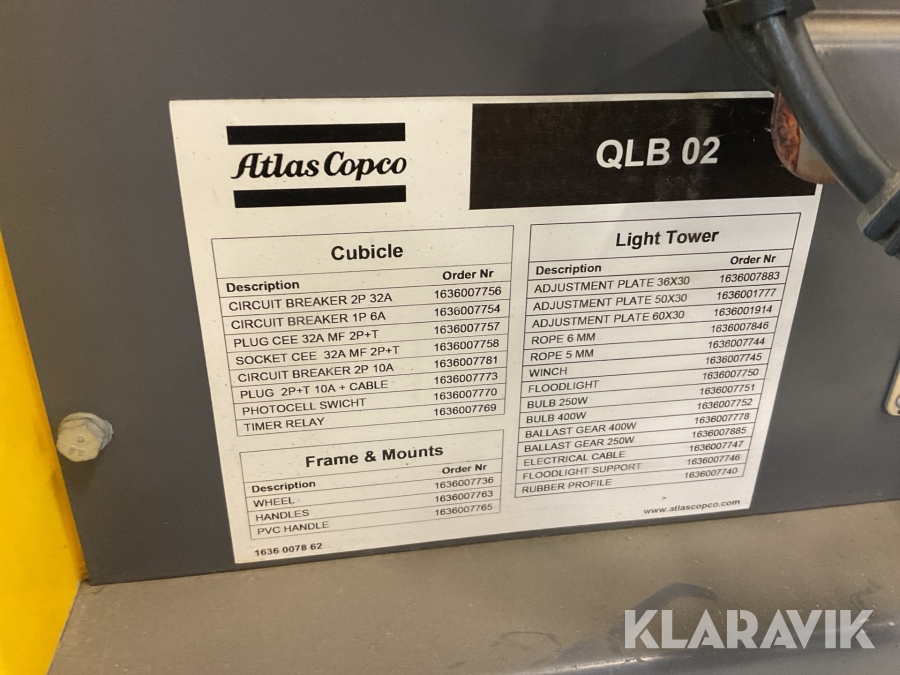 Lysmast Atlas Copco QLB 02 4x120W